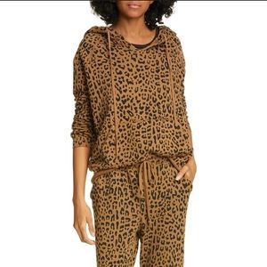 NILI LOTAN Janie Leopard Print Hoodie Sz Small